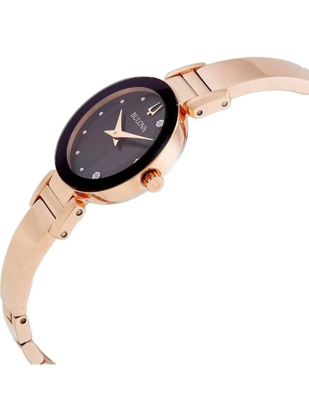 NWT Bulova Marc Anthony Quartz Diamond Black Dial Ladies Watch